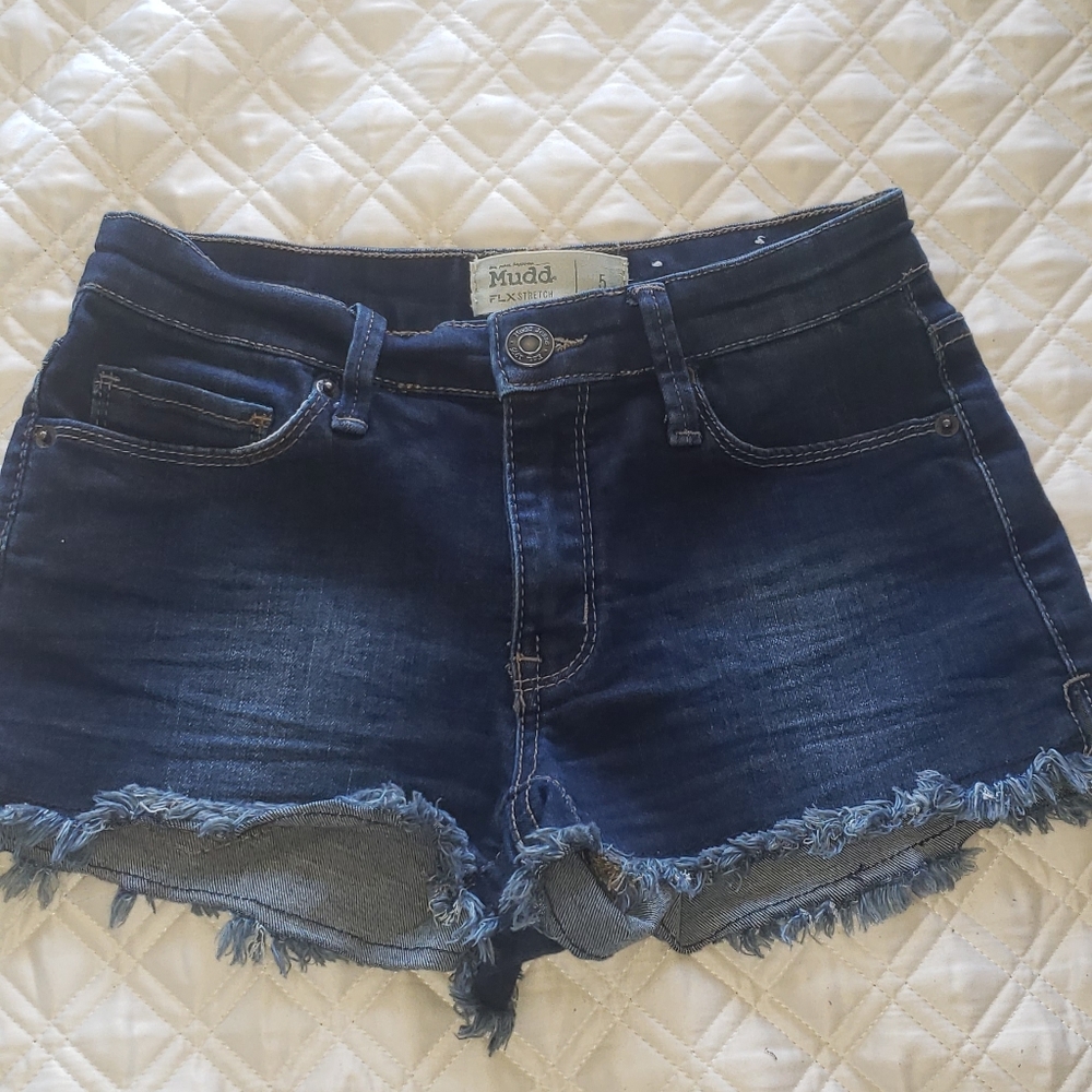 Used denim short.